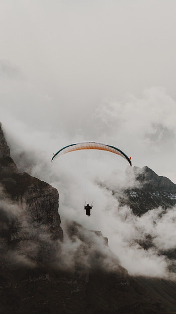 Paragliding sport, Paraglider graphy, Natural beauty, Aerial art HD phone wallpaper