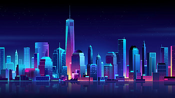 New York, Neon Skylines HD wallpaper