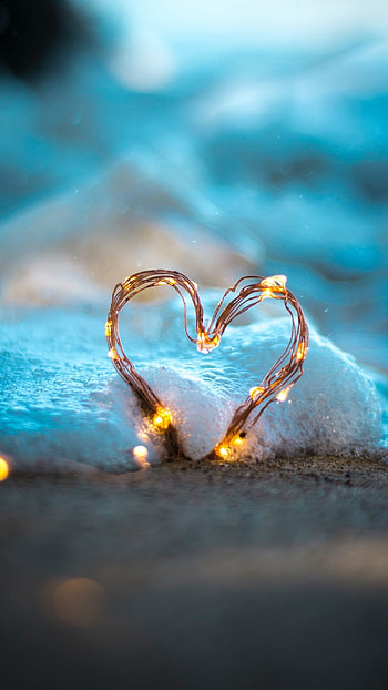 Brown Heart, Heart Light Aesthetic HD phone wallpaper