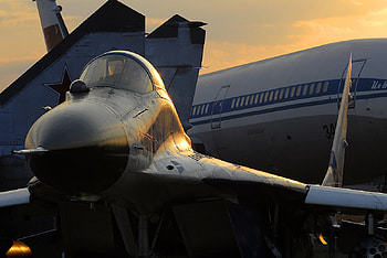Sunset MiG, 29, russia, mig, gurevich, sunset HD wallpaper