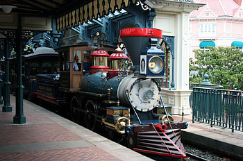 Disneyland Paris Railroad, steamtrain, Locomotive, station, France HD wallpaper