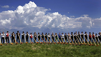 Alphorn musicians perform, International alphorn festival, Alphorn festival in, Festival in nendaz HD wallpaper