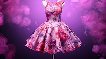 Elegant Floral Dress, dress, floral dress, purple, fashion HD wallpaper