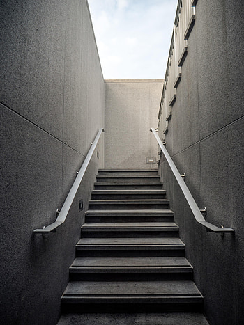 Miscellanea, Miscellaneous, Grey, Ladder, Stairs, Steps, Handrail, Railings HD phone wallpaper
