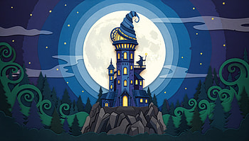 Enchanted Moonlit Tower —, Tower HD wallpaper