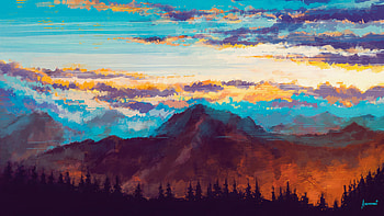 Mountains Landscape Nature Digital Art, mountains, landscape, nature, digital-art, artist, artwork, artstation HD wallpaper