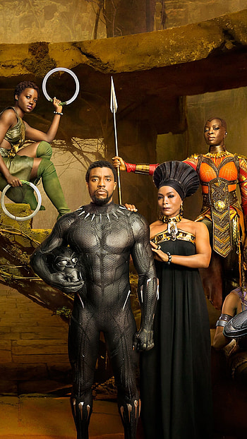 Lupita Nyong'o, Chadwick Boseman, Angela Bassett HD phone wallpaper