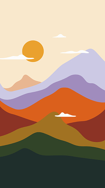 Land of layers, orange, horizon, amoled, mountain, view, squid Game, plain, hills, buttery, latest HD phone wallpaper