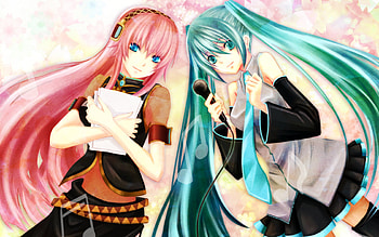 Luka & Miku, miku, luka, vocaloid, heads HD wallpaper