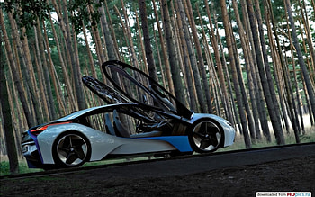 BMW Vision, bmw, road, vision, tree HD wallpaper