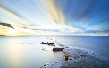 Sea Sky Horizon, horizon, sea, sky, nature HD wallpaper