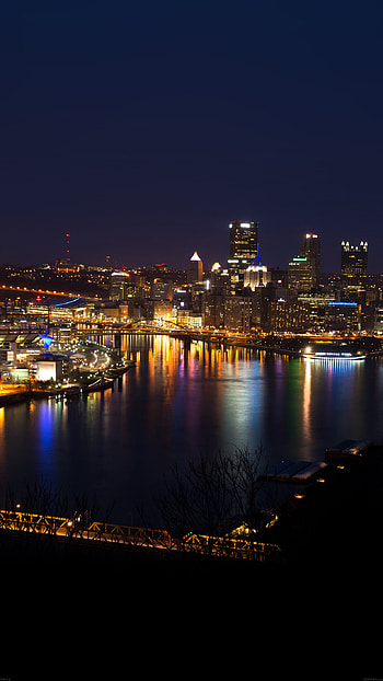 Pittsburgh Skyline, Nighttime cityscape, Mesmerizing views, Urban panorama HD phone wallpaper
