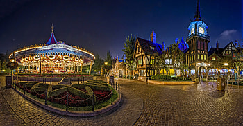 Disney, , Disneyland, Building, Carrousel, Night HD wallpaper