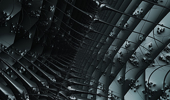 Steel Corridor, pattern, psychedelic, trippy, Abstract, fractal HD wallpaper