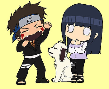 Akamaru x Hinata, naruto, cute, akamaru, hinata HD wallpaper