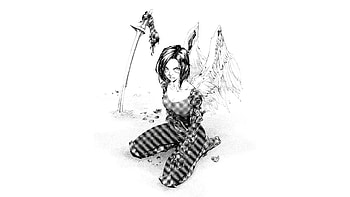 Alita Battle Angel Minimal Light, alita-battle-angel, anime-girl, anime, white, minimalism, minimalist, artist, artwork, digital-art, artstation HD wallpaper