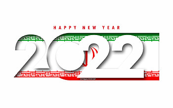 Happy New Year 2022 Iran, white background, Iran 2022, Iran 2022 New Year, 2022 concepts, Iran, Flag of Iran HD wallpaper
