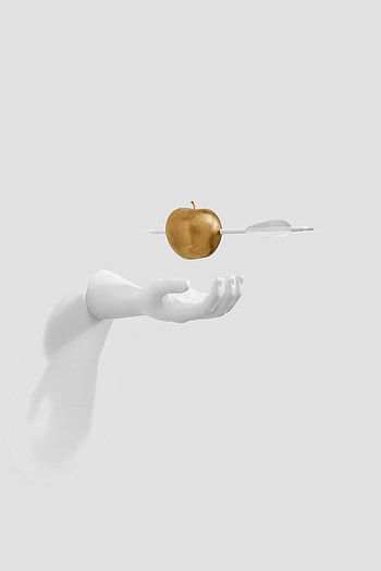 Apple, Arrow, Hand, Miscellanea, Miscellaneous, Minimalism, Sculpture HD phone wallpaper