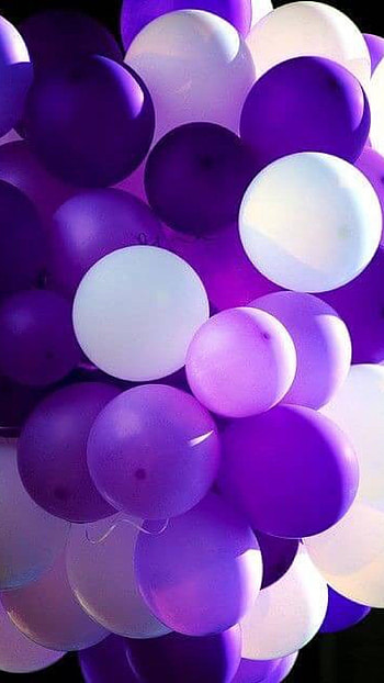 Purple Color, Baloons HD phone wallpaper