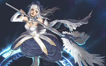 weisser engel, engel, anime, feder, weiss HD wallpaper