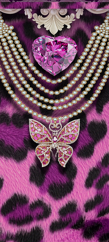 Pink Leopard, magenta, diamond, Luxury, Leather, Premium, heart HD phone wallpaper