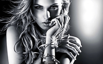 Beauty, white, black, model, girl, woman HD wallpaper