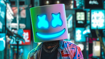 Marshmello Neon , marshmello, music HD wallpaper