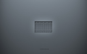 Tommy Hilfiger logo, gray creative background, Tommy Hilfiger emblem, gray paper texture, Tommy Hilfiger, gray background, Tommy Hilfiger 3d logo HD wallpaper