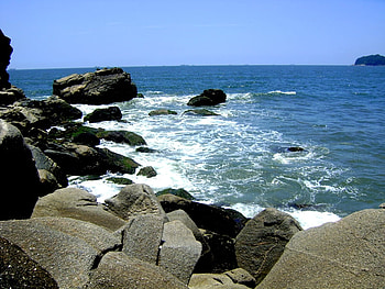 Itaquitanduva Beach, paradise, waves, stones, beach HD wallpaper