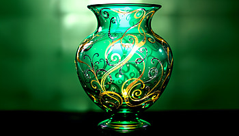 Elegant Green Vase - Ultra, vase, Decorative Art, floral design HD wallpaper
