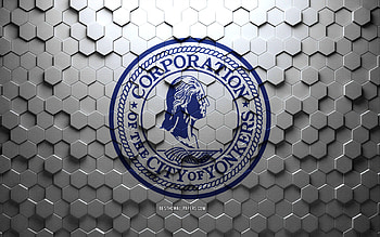 Flag of Yonkers, New York, honeycomb art, Yonkers hexagons flag, Yonkers, 3d hexagons art, Yonkers flag HD wallpaper