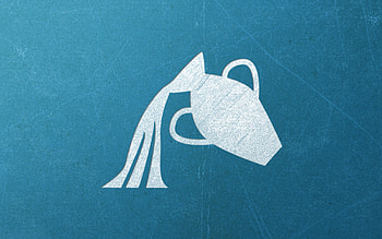 Aquarius Zodiac Sign , Retro blue background, Creative art HD wallpaper