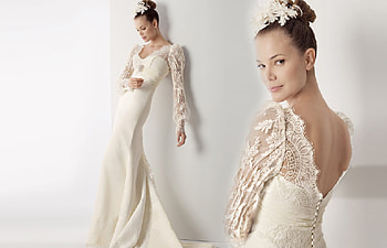Romantico wedding dress, model, wedding, dresses, bride, sensual, romantico, woman HD wallpaper