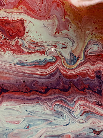 Red and grey curves, paint, art HD phone wallpaper