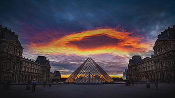 Iconic pyramid structure, Stunning architectural feat, Impressive Louvre , Breathtaking HD wallpaper