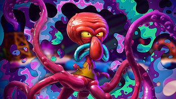 Squidward, video game, SpongeBob SquarePants: The Cosmic Shake HD wallpaper