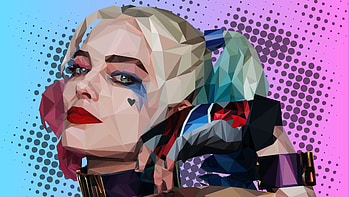 Polygonal Harley Quinn, harley-quinn, artist, digital-art, comic, supervillain, behance HD wallpaper