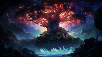 Mystical Yggdrasil, Yggdrasil HD wallpaper