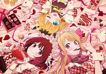 Oshi no Ko: Ruby, Mem-Cho & Kana in Stunning Ultra, Anime, Oshi no Ko, Ruby Hoshino, Mem-Cho (Oshi no Ko), Kana Arima HD wallpaper