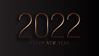 Brown 2022 Happy New Year Black Background 2022 HD wallpaper
