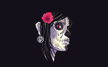 Flowers, Vector, Girl, Earrings, Scars HD wallpaper