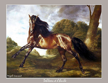 Oil Painting of a Spanish Horse, spanish, andalusian, horses, painting, bay, oil HD wallpaper