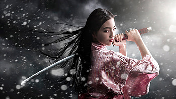 ... Girl Samurai, Kimono, Sword, Ultra Background ... HD wallpaper