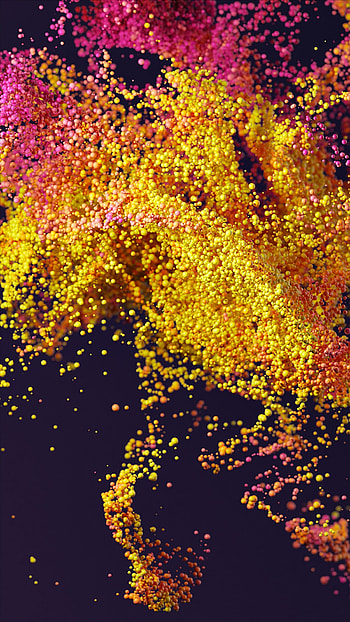 iMac Pro, stock, particles, yellow HD phone wallpaper