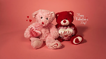 Teddy bears, Valentine's Day HD wallpaper