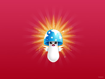 Angelic Mushroom !!!, abstract, 3d-art, red, angel, mushroom HD wallpaper