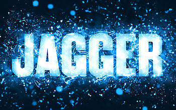 Happy Birtay Jagger, , blue neon lights, Jagger name, creative, Jagger Happy Birtay, Jagger Birtay, popular american male names, with Jagger name, Jagger HD wallpaper