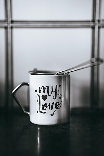 Love, Words, Cup, Bw, Chb, Inscription HD phone wallpaper