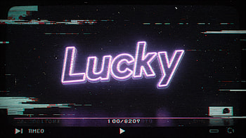 Lucky Neon Glow — Glitch, Neon Sign, Typography, Vaporwave HD wallpaper