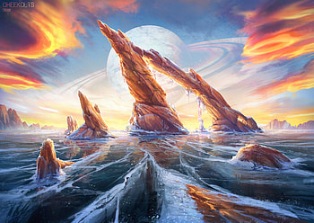 Fantasy, Art, Ice, Rocks, Planet HD wallpaper